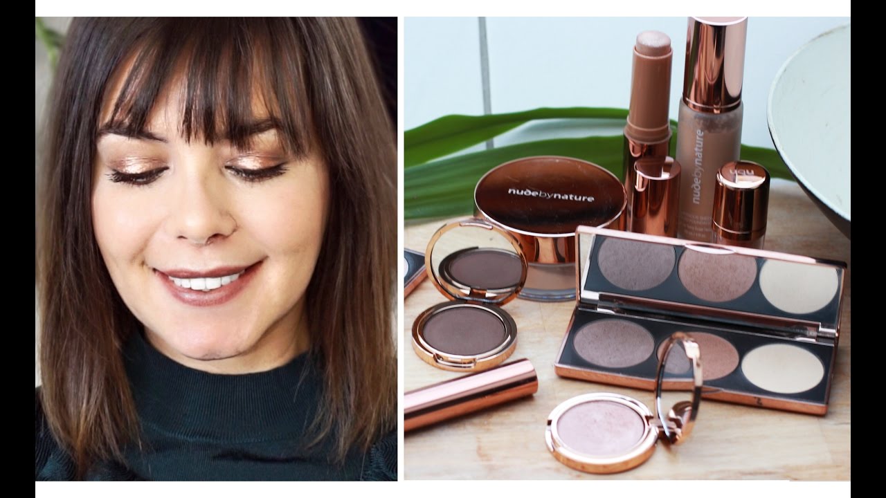 NUDE BY NATURE MAKE UP one brand Tutorial / deutsch rosegold metallic eyeshadow