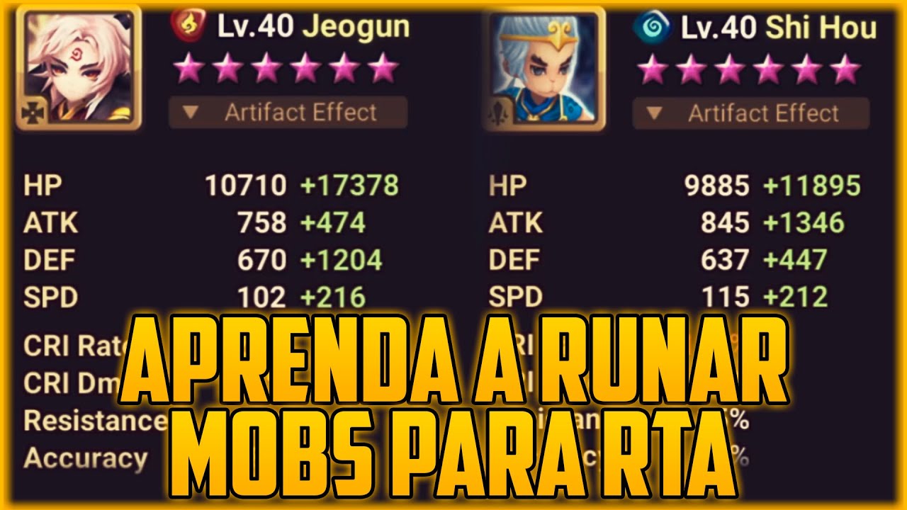 APRENDA A RUNAR ALGUNS MOBS PARA RTA COM ESSE V&Iacute;DEO - SUMMONERS WAR