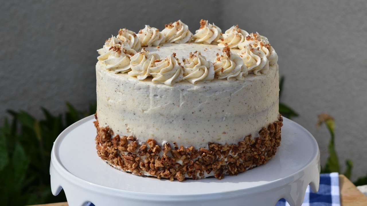 How To Make Brown Butter Pecan Cake with Brown Butter Pear and Custard Filling