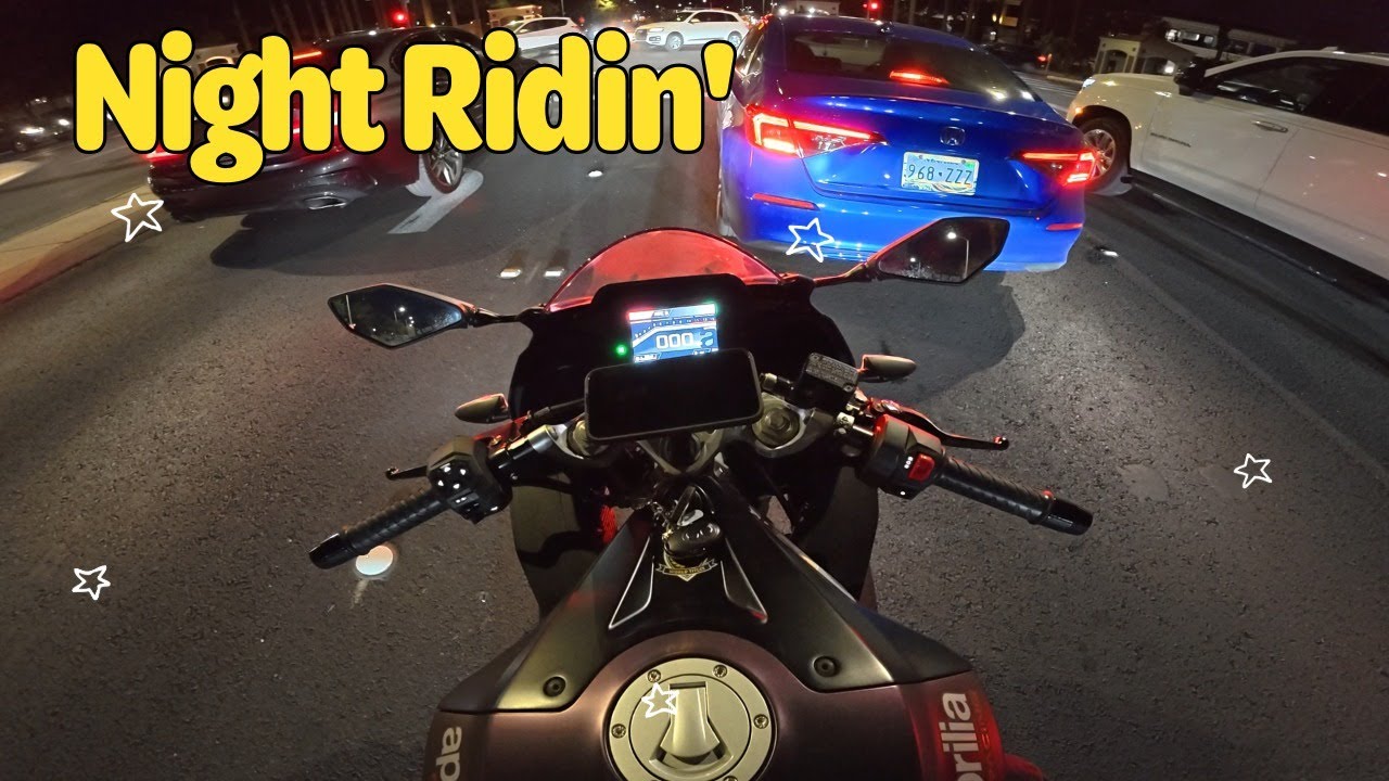 First Time Riding At Night | Aprilia RS 457