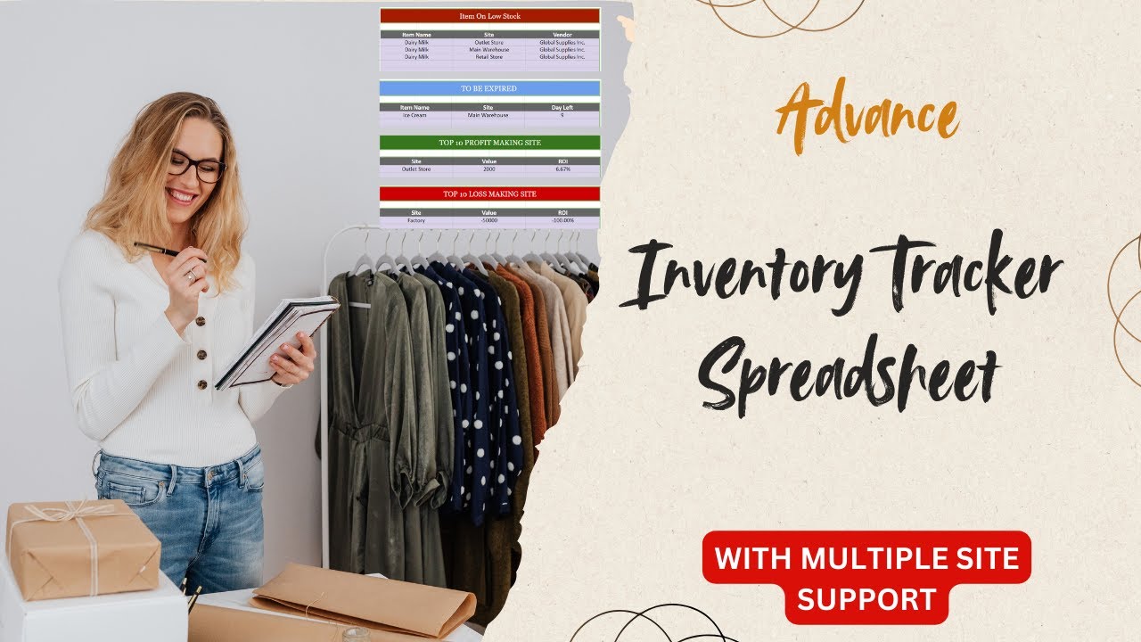 Inventory Tracker & Inventory Management Spreadsheet with Order Tracking & Profit Loss Calculator