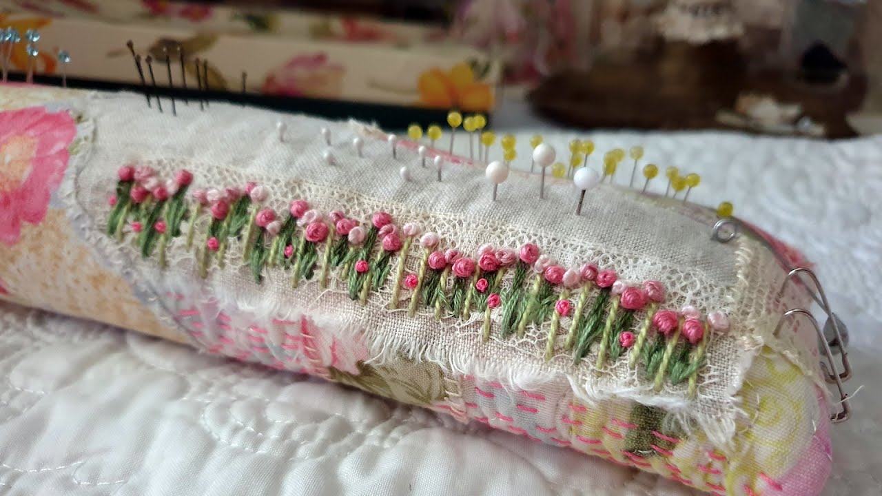 Finishing off my 'Ann Wood' pincushion