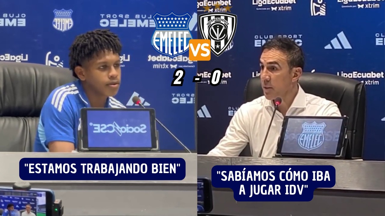 Declaraciones del DT de Emelec y Luis Fragozo tras el triunfo ante Independiente del Valle