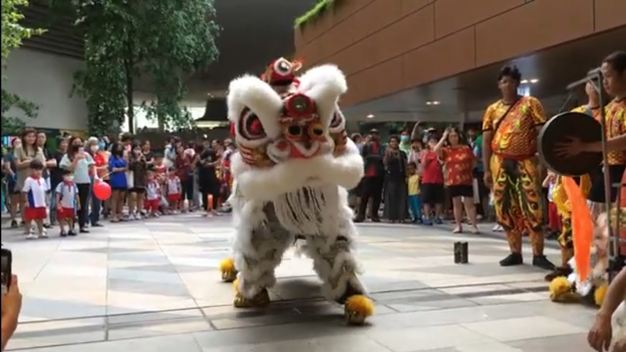 新加坡騰陽龍獅體育會 Teng Yang Lion Dance Cai Qing Performance at 7-Eleven Admiralty Place 7 March 2023