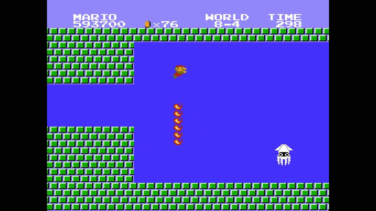 Super Mario Bros. - NES: Nivel 8-4 SOLUCION Gameplay (HD)