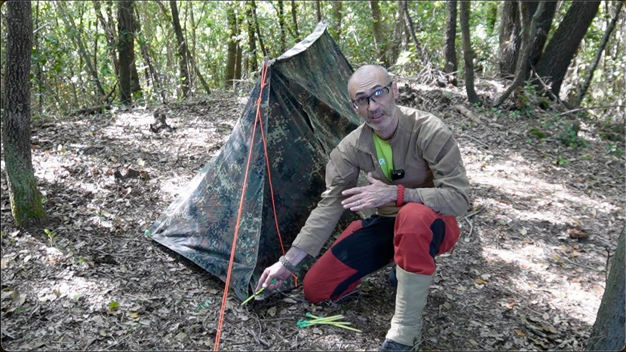 Montiamo una canadese con due teli flecktarn tedeschi