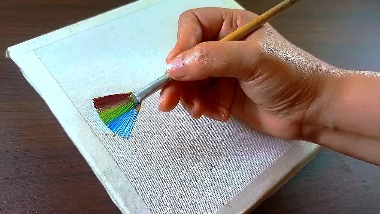 Easy Way to Paint a Mountain Meadow View ASMR / Acrylic Landscape Tutorial / DEMO #295