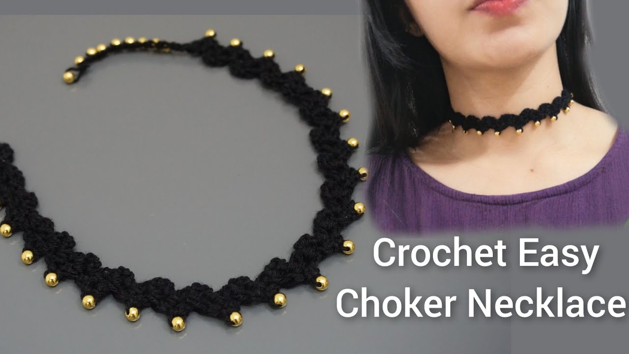 Crochet Choker Necklace / Easy and Quick tutorial  #fellajocreations