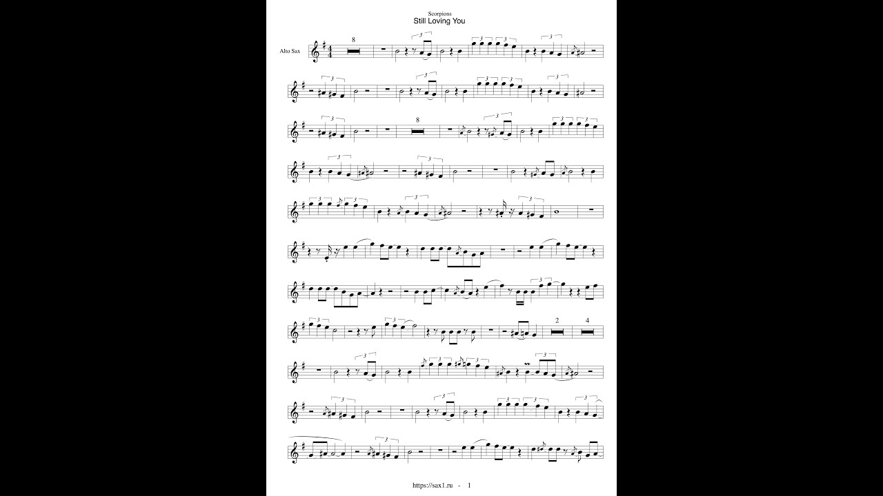 Scorpions - Still Loving You (Sheet Music for Saxophone Alto) Cover