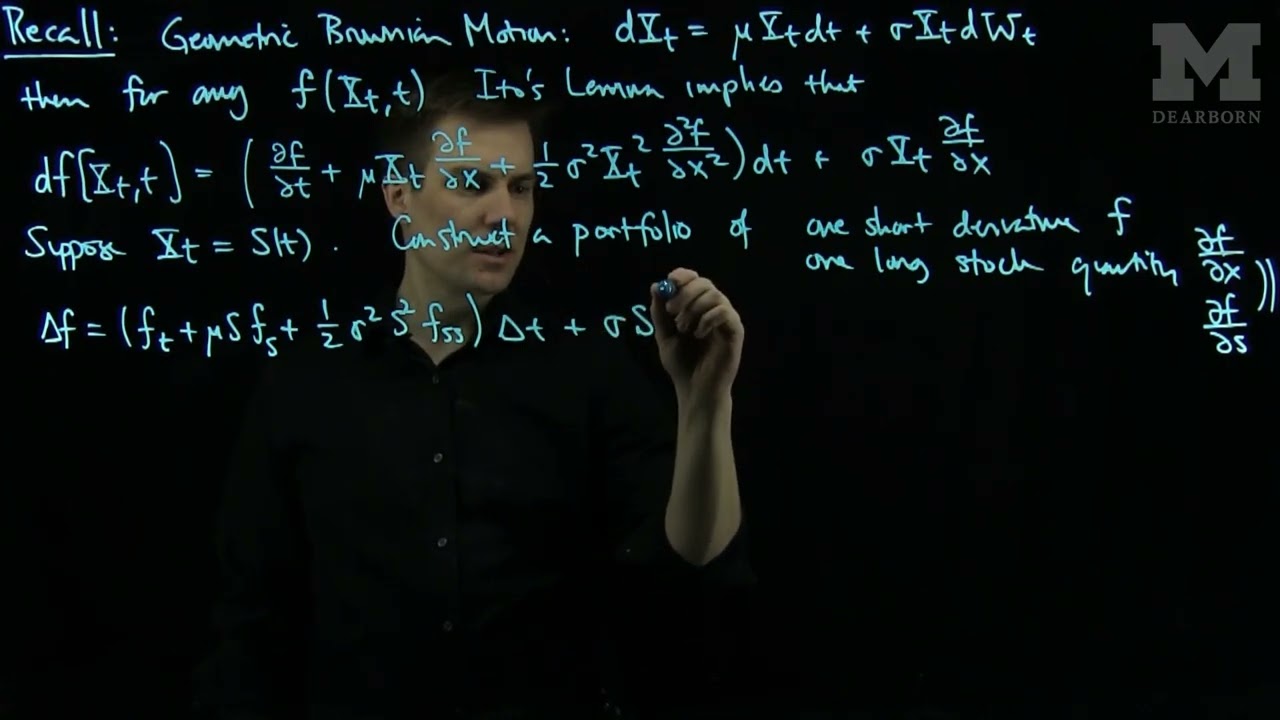 Black-Scholes Equation from Ito's Lemma