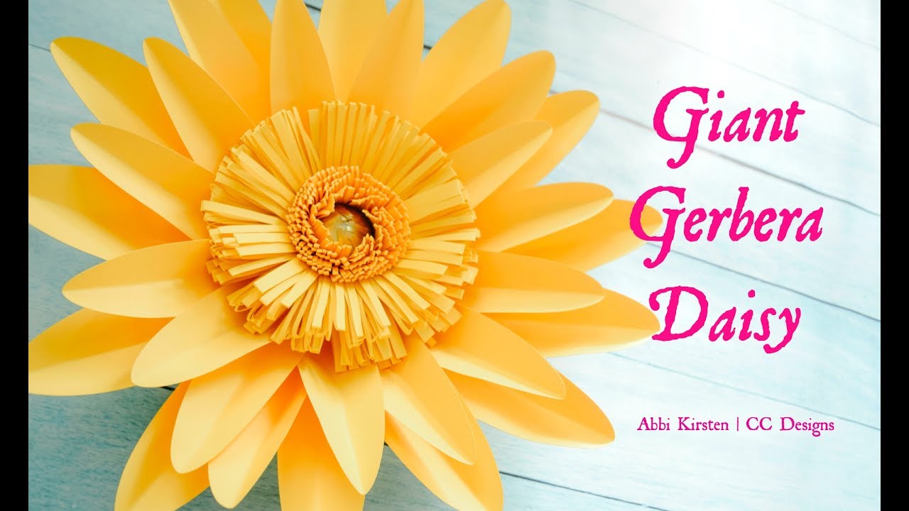 Giant Gerbera Daisy Paper Flower Template and Tutorial