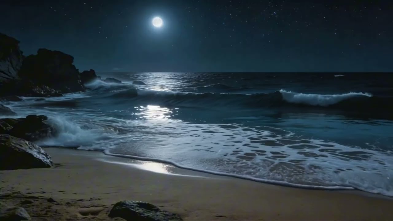 Suoni del Mare di Notte | Onde Naturali per Dormire, Rilassarsi e Meditare