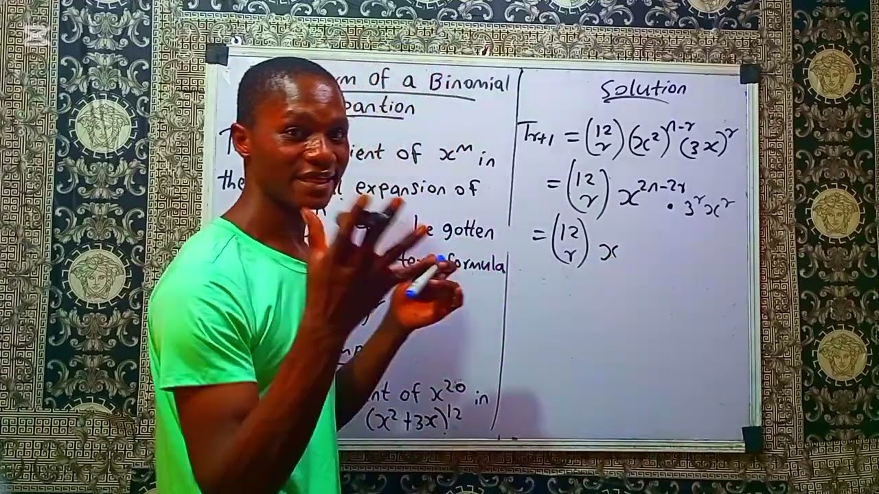 The general term of a binomial expansion: the coefficient of x raised to power m 