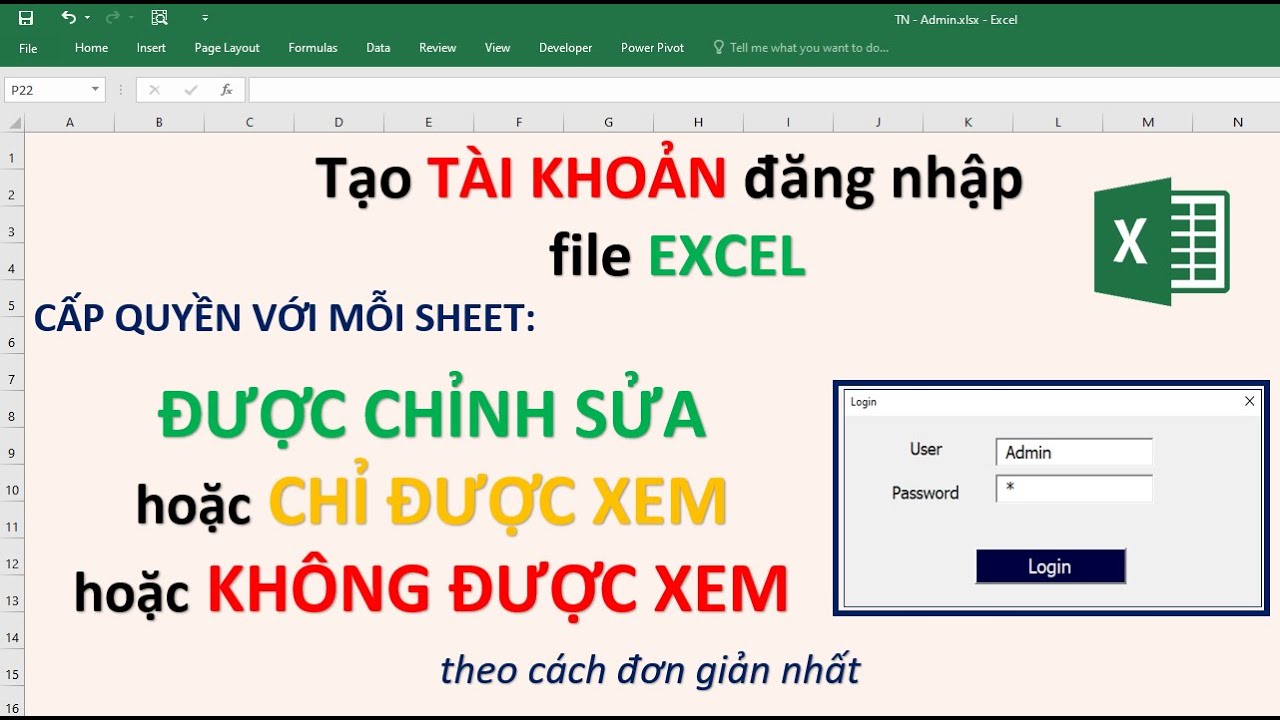 Tạo và cấp quyền cho tài khoản đăng nhập file Excel | Create Users and grant access to login Excel