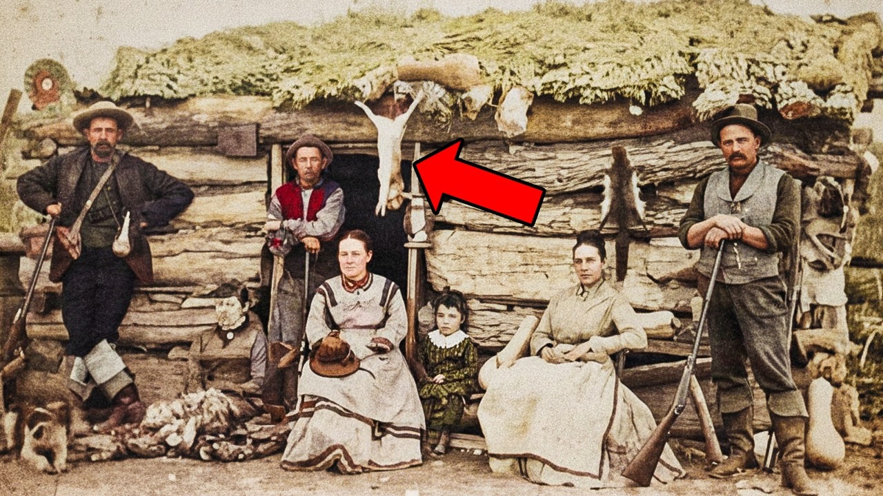Eksperci odnaleźli rodzinne zdjęcie z 1878 roku w chacie z bali, przybliżyli zdjęcie nad drzwiami...