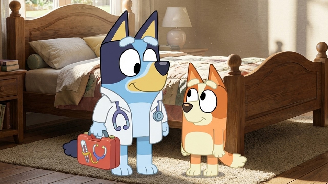 Bluey is a DOCTOR! 😱 Does Bingo&rsquo;s tummy hurt? Bluey Funny Animation