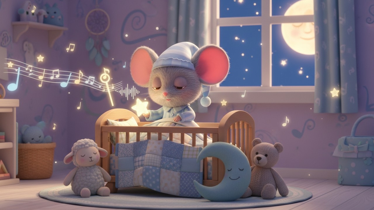 Milo the Sleepy Mouse 🐭💤 | Gentle Bedtime Song for Kids | Soothing Nursery Rhyme