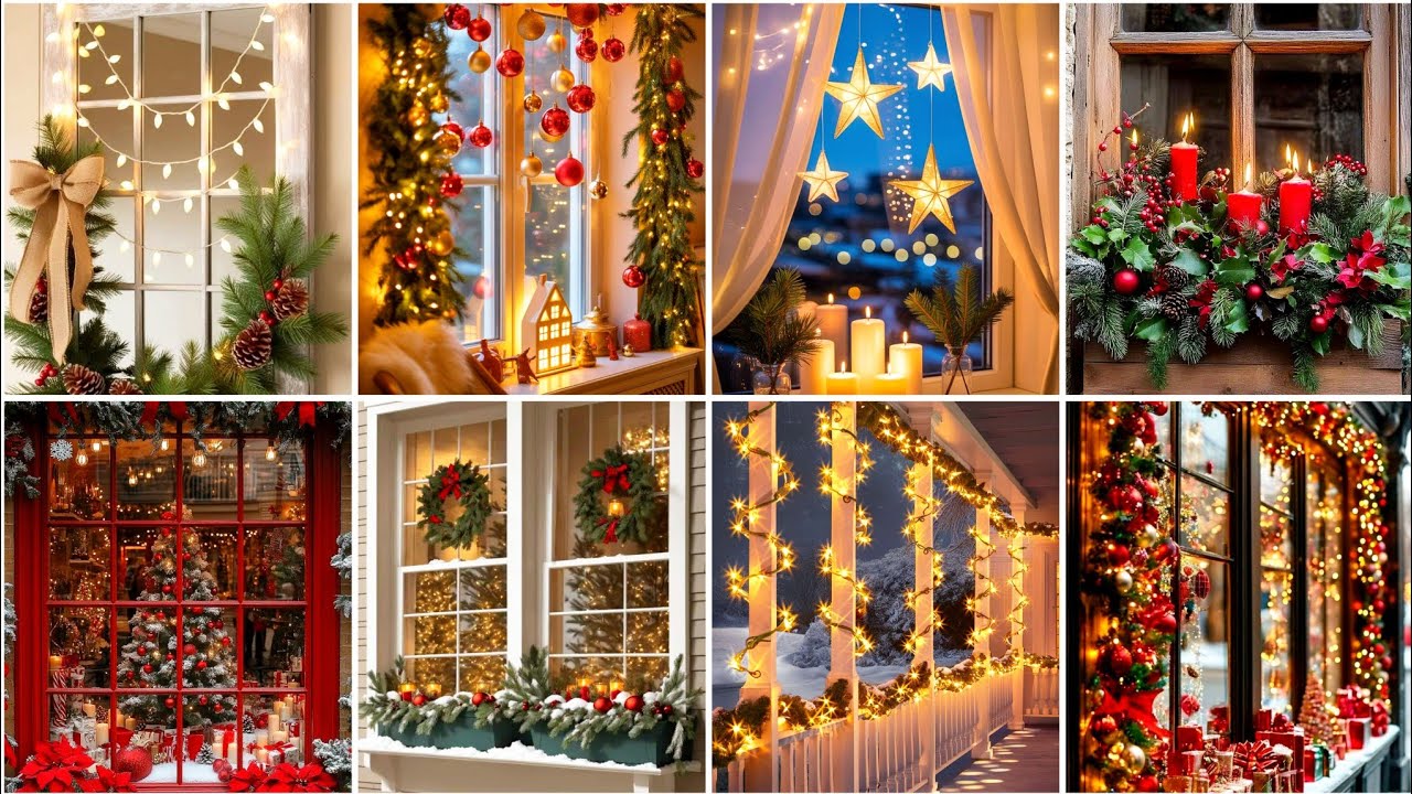 🎄 Idee creative per decorare le finestre di Natale | Luci scintillanti e atmosfera natalizia ✨#vi...