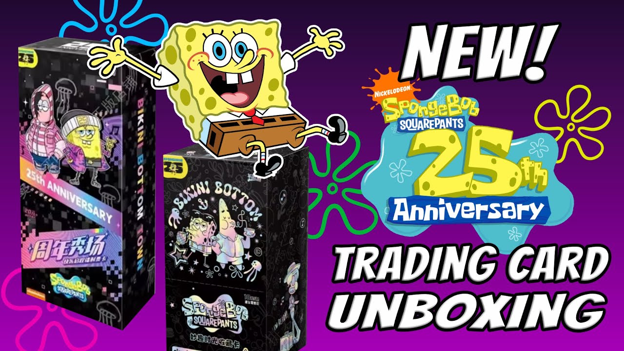 NEW OFFICIAL Spongebob Squarepants 25th Anniversary Trading Card Unboxing - Spongebob Kayou Cards