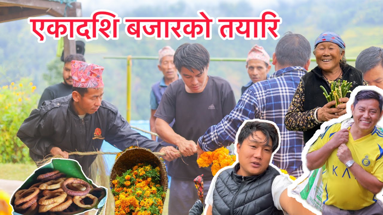 preparing for ekadashi bazar//Picking Green Beans with Mom (एकादशिको लागि फुल उनेर ठिक्क)