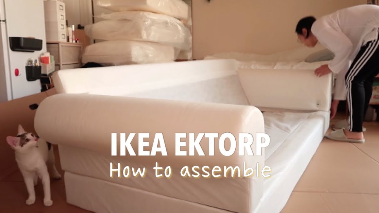 ENG) IKEA EKTORP 3.5-SEAT SOFA UNBOXING(나 혼자 이케아 쇼파 조립하기)