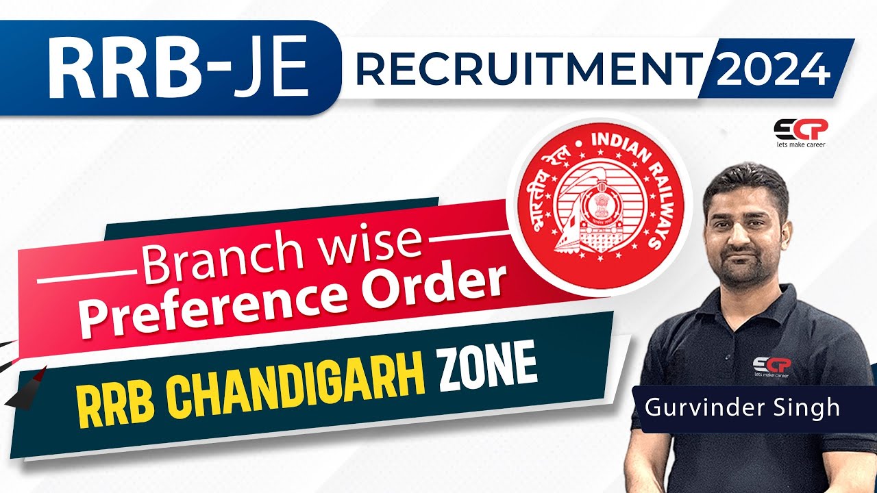 Branch wise preference order to apply for RRB JE Chandigarh zone