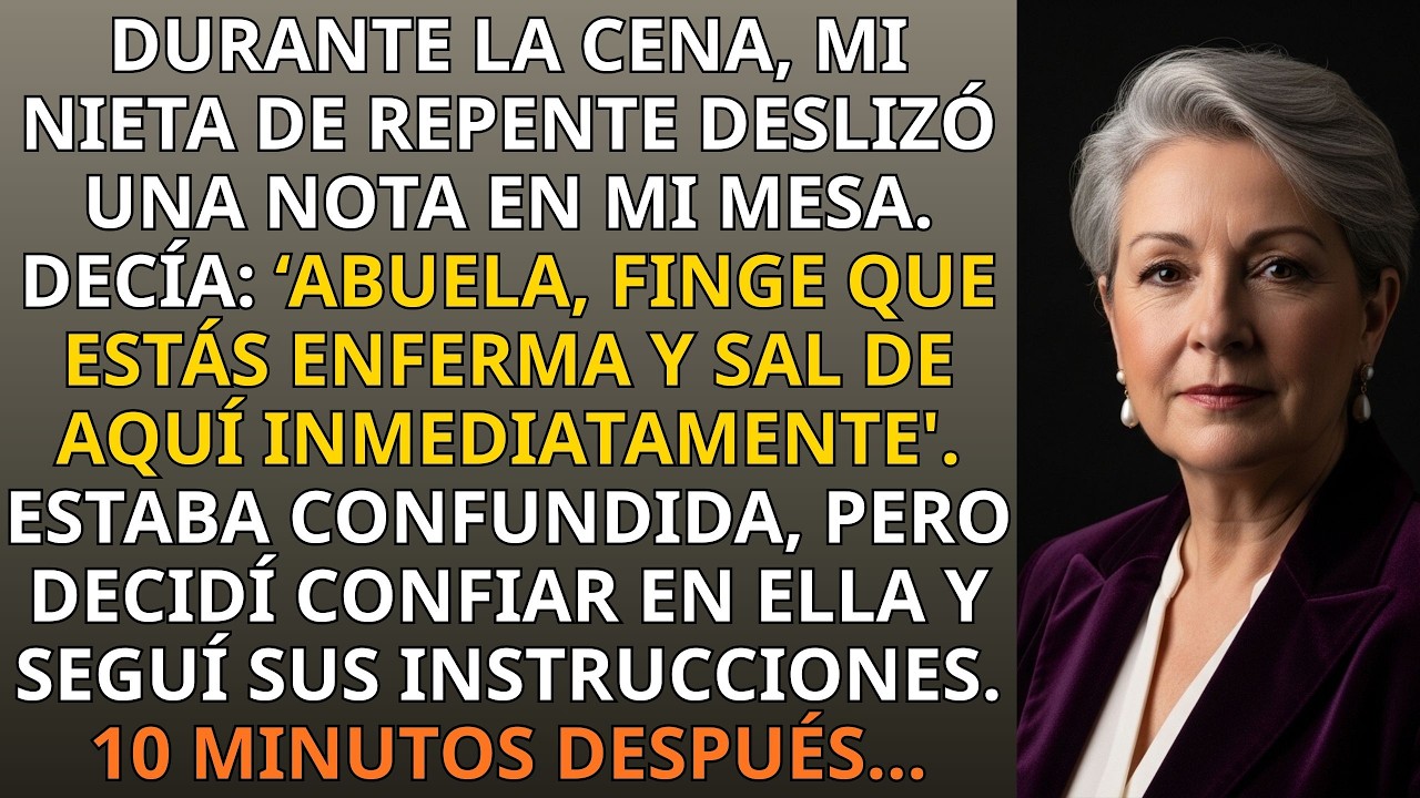 Mi nieta susurró: Finge que estás enferma y vete. No sabía lo que iba a pasar después.