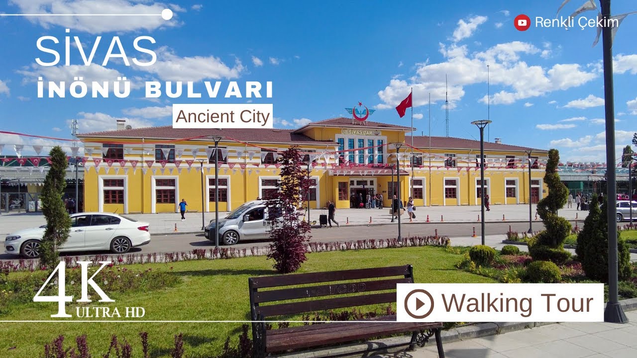 4K Sivas İnönü Bulvarı Walking Tour | Türkiye 2024