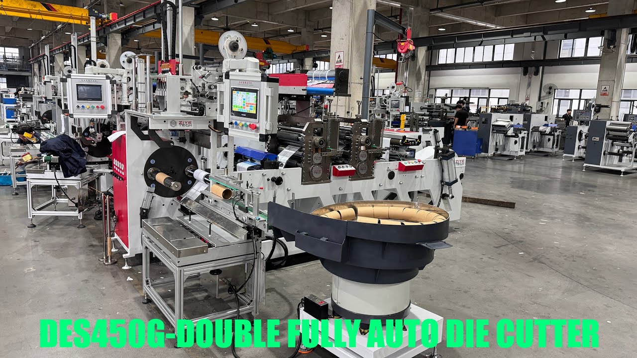New DES450G-DOUBLE: Full Auto Double Rotary Die Cutter & Turret Rewinder  | 4K