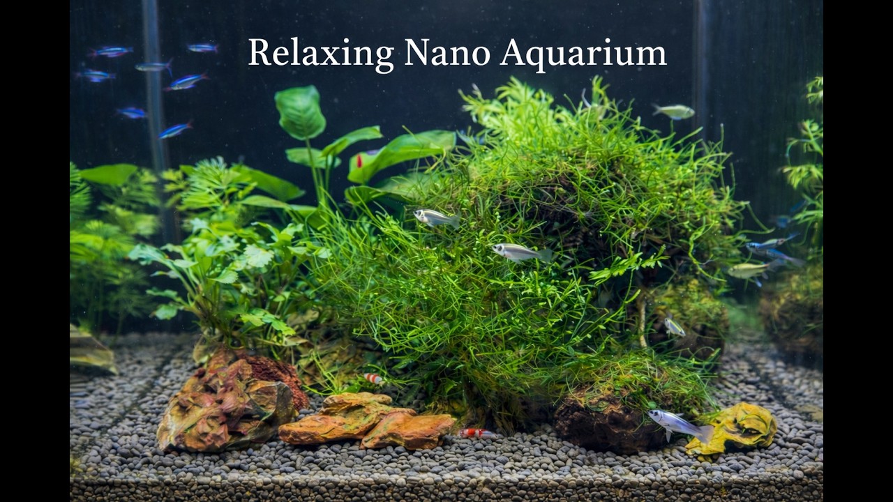 Peaceful Nano Aquarium with Shrimp & Tetra | 50 mins  Relaxing Video 〜エビと魚のナノ水槽｜50分 リラックスアクアリウム