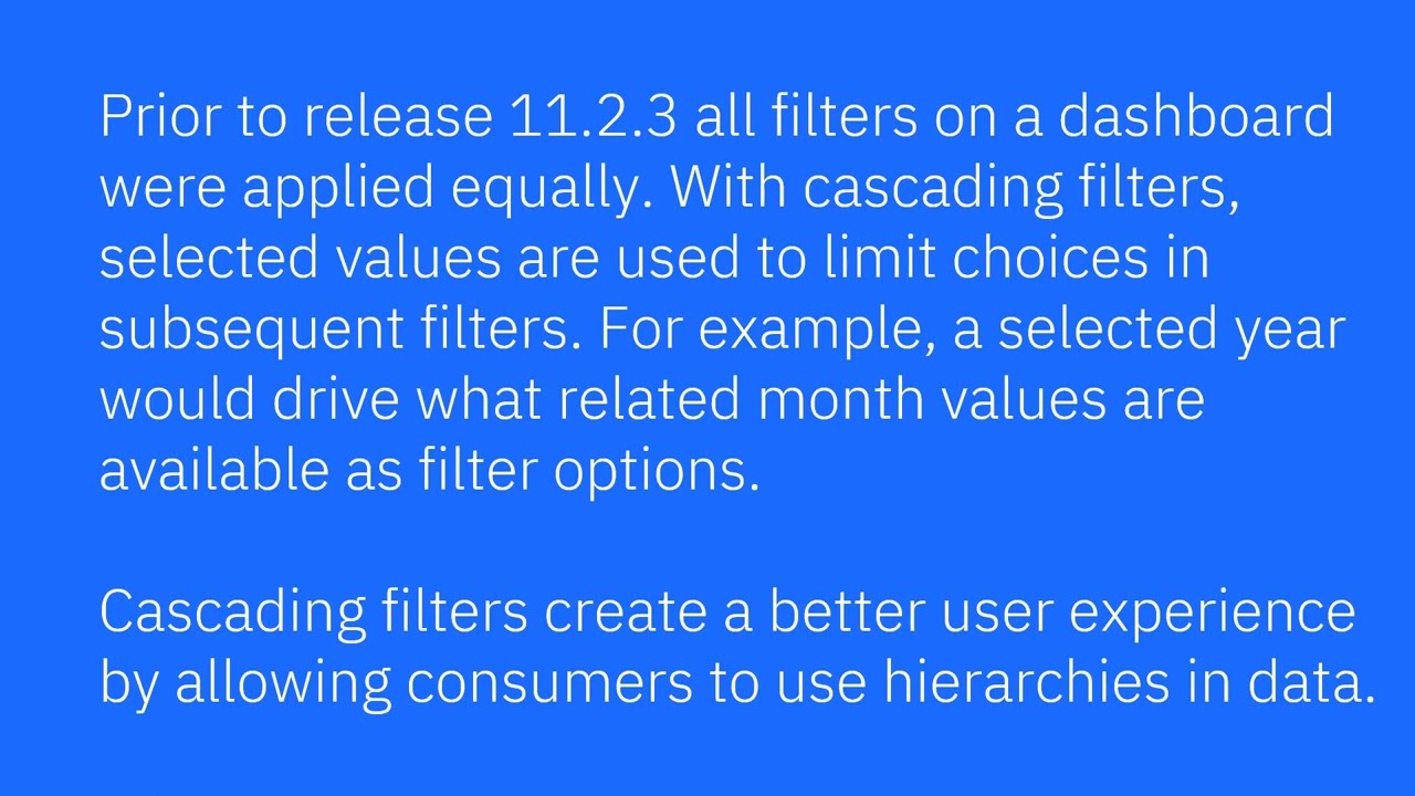 Dashboards - Cascading dashboard filters (11.2.3)