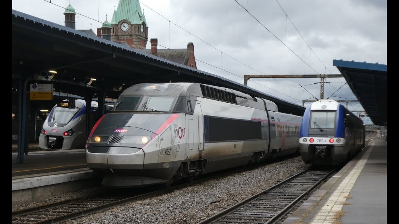 France: Trains at Gare de Colmar / Railway Station