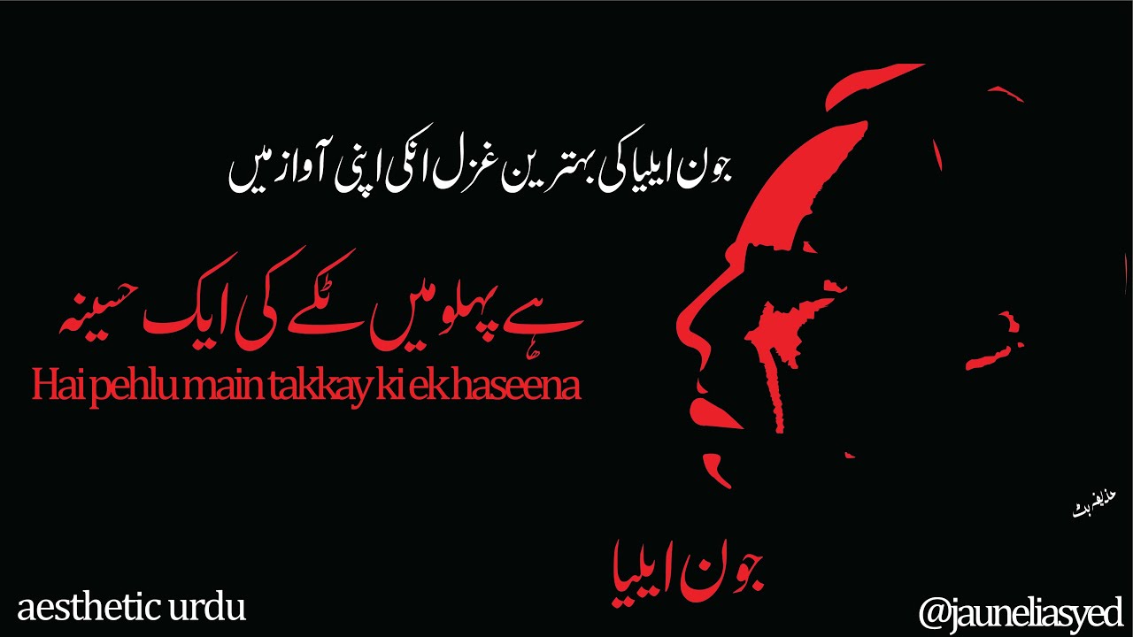 Jaun Elia | Hai pehlu main Takkay ki ek haseena sad urdu ghazal urdu/hindi | HuzaifaButt