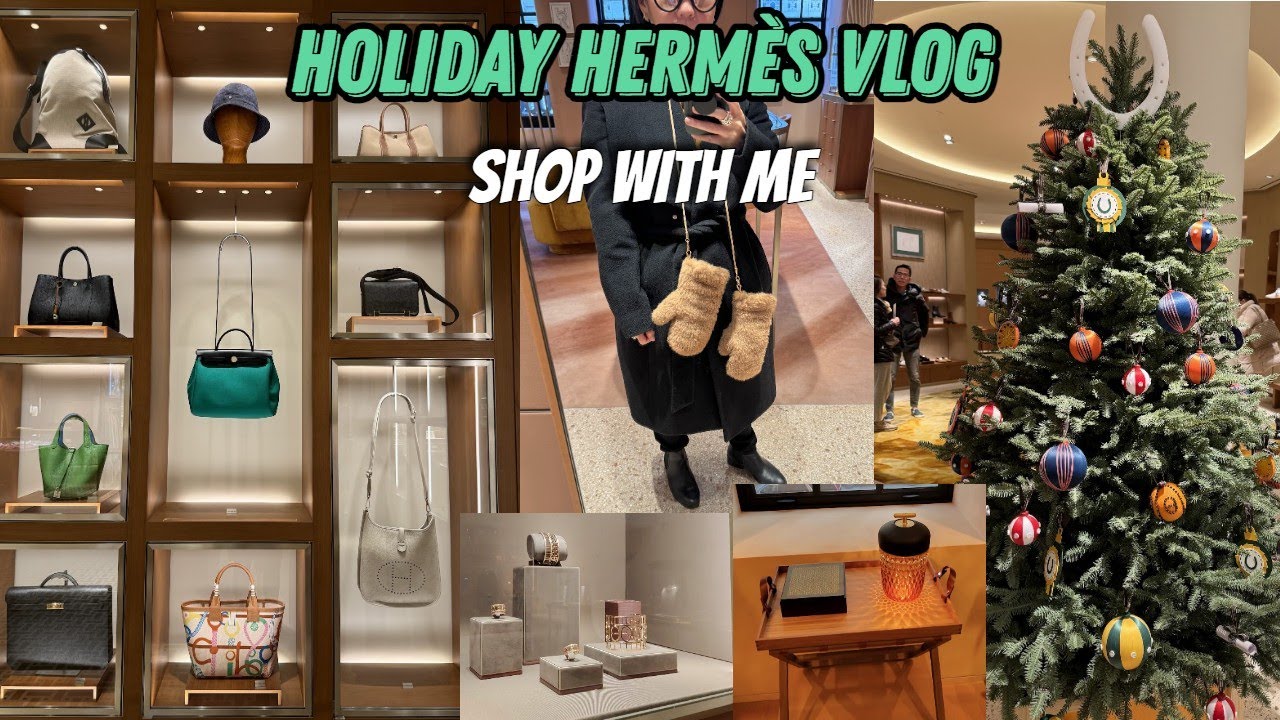 Holiday Hermès Shopping Vlog | Shop with me! | 5th Ave Displays | Rockefeller Center Tree