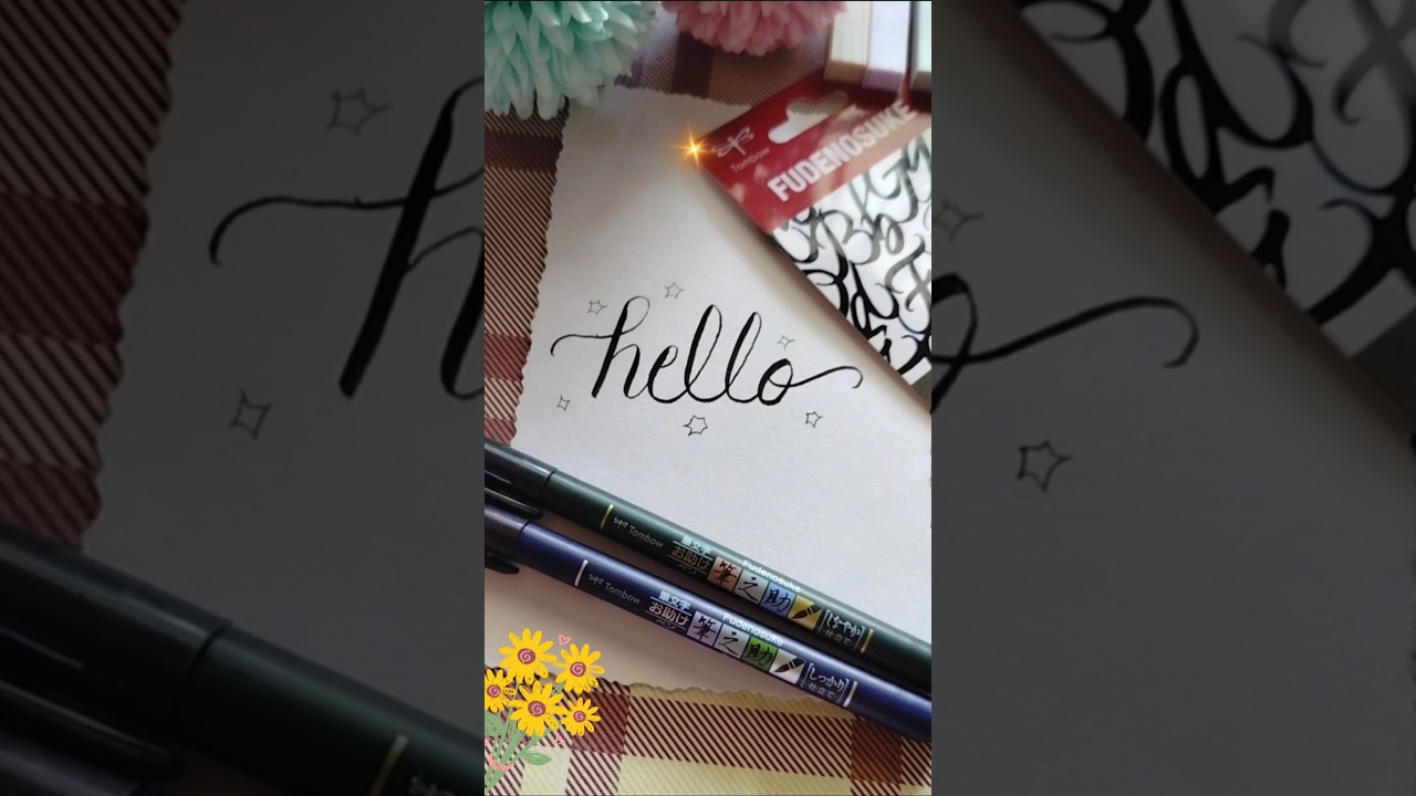 Brush Pens for Calligraphy✨ Hard  v/s Soft Tip🌷Fudenosuke🎀 #shorts #short #youtubeshorts #ytshorts