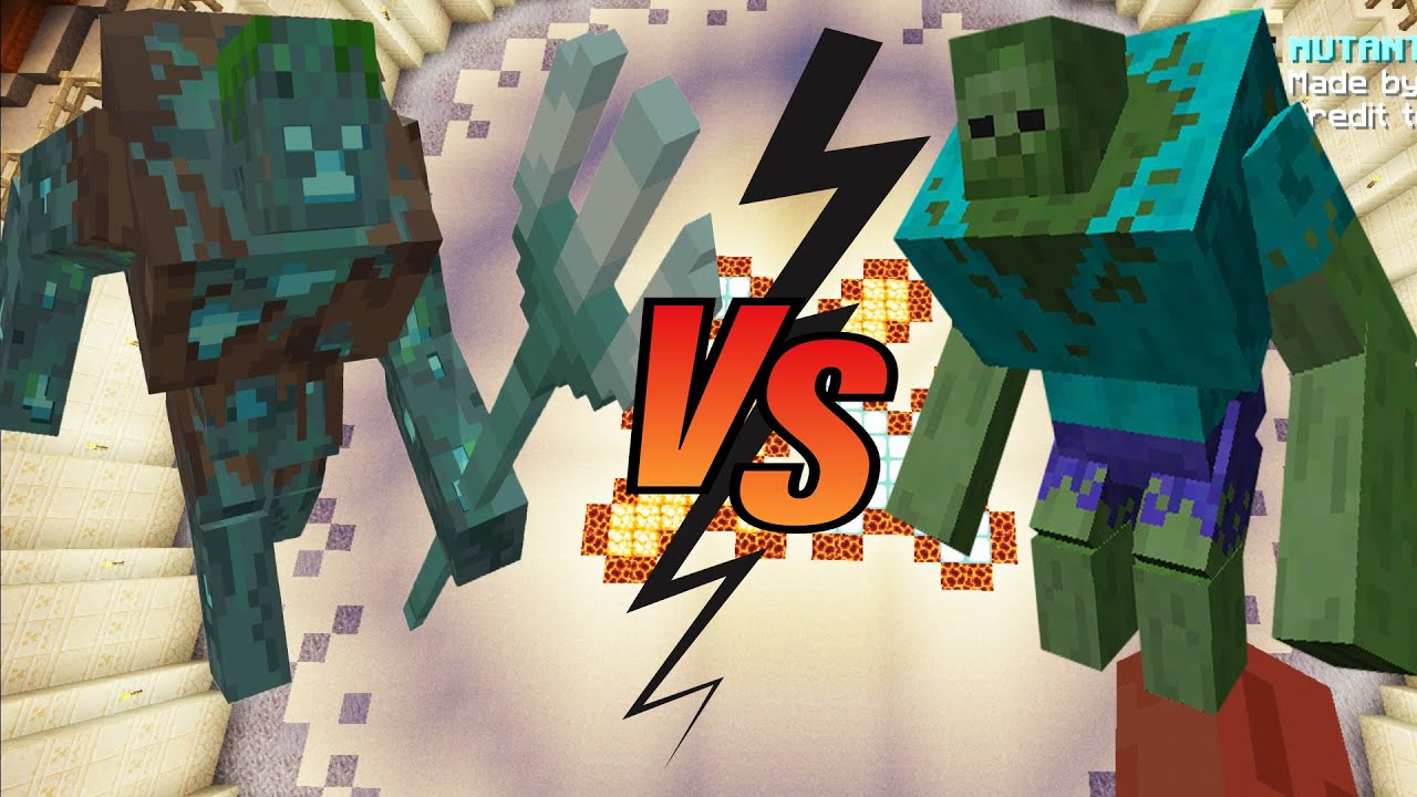 Mutant Drowned VS Mutant Zombie || Minecraft [Mob Battle]