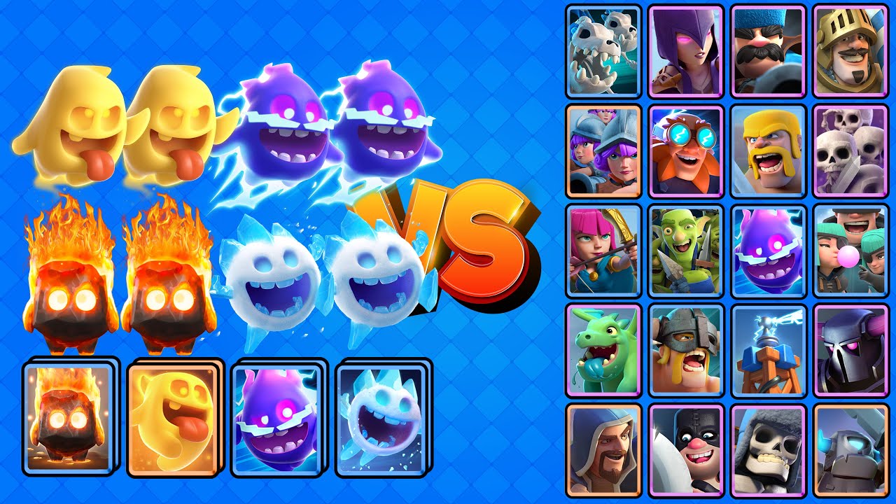 8 ESPÍRITUS VS TODAS LAS CARTAS | Clash Royale