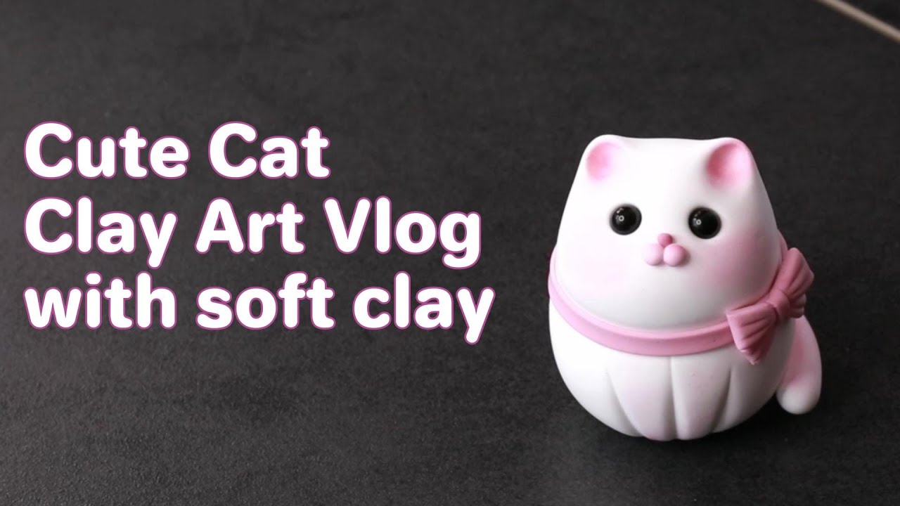 How to make a cute cat figure with air dry soft foam clay art polymer clay craft tutorial beginners
