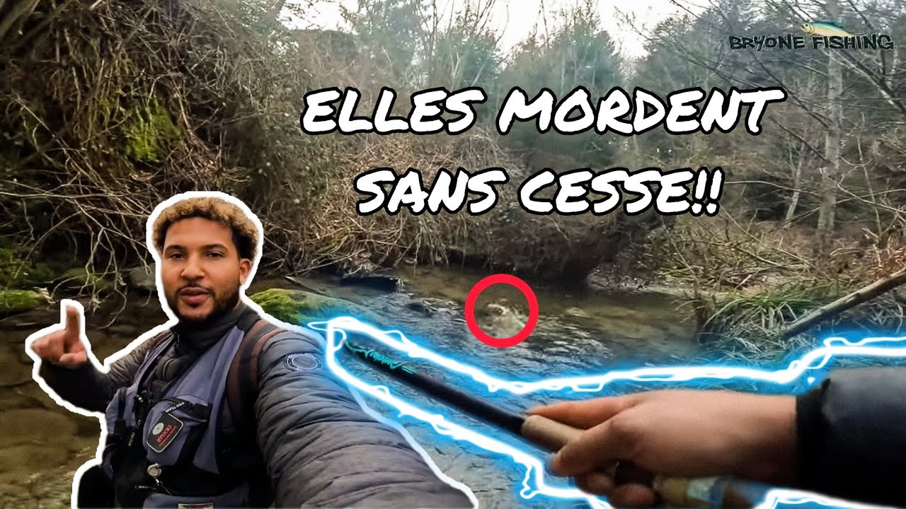 Truites Fario au Bouchon dans un Ruisseau de Plaine !!!