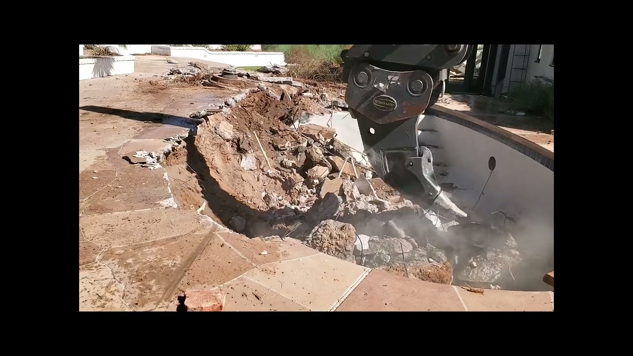 Luxury home demo in Paradise Valley Luxury -Pool Demolition portion  Top Hat Earthworks | 💥 #Shorts