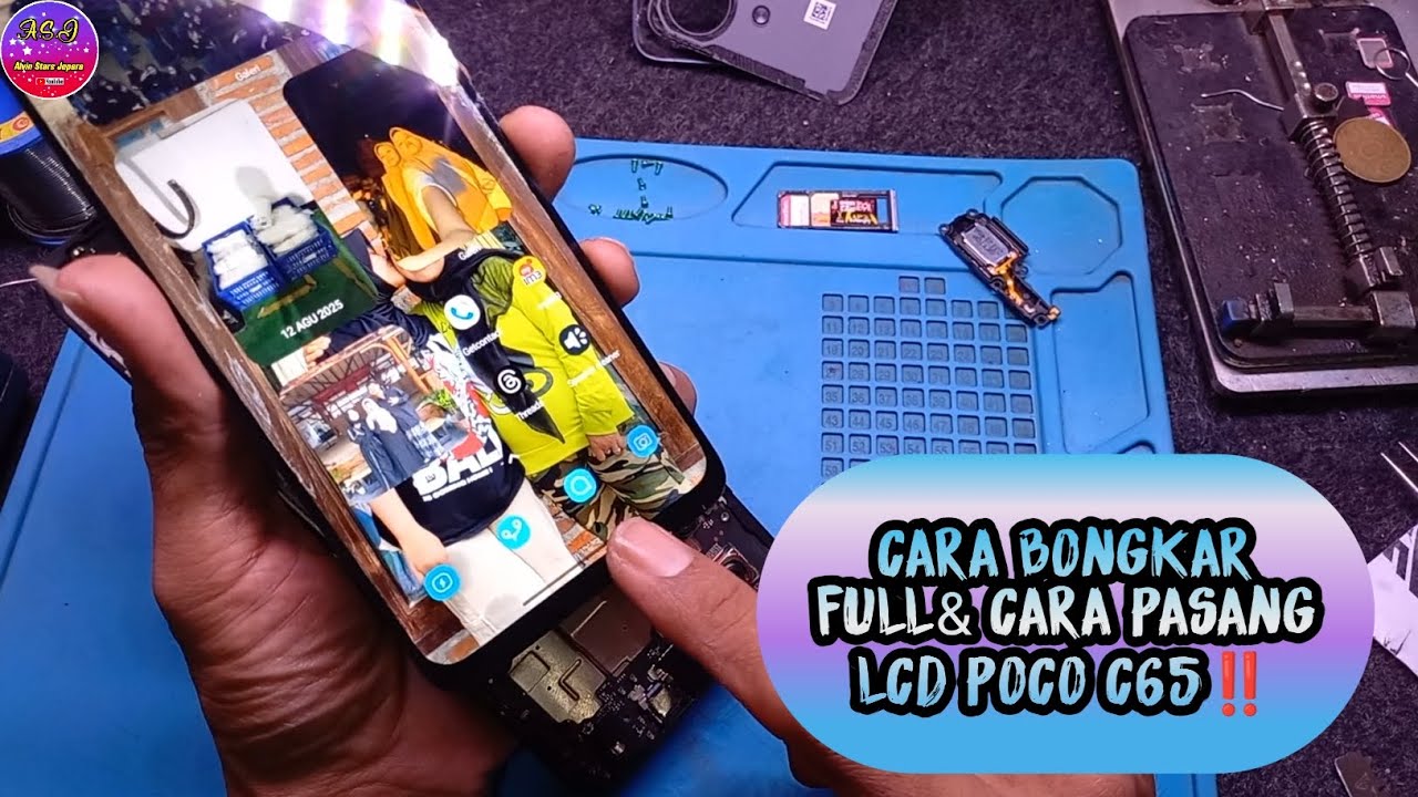 CARA BONGKAR FULL& CARA PASANG LCD POCO C65‼️