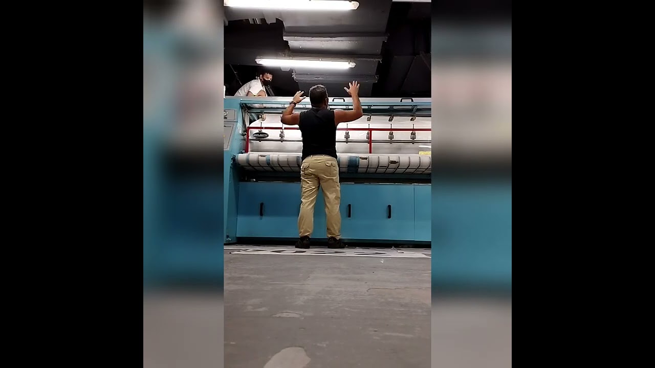 Braun flatwork ironer installation new roller padding....