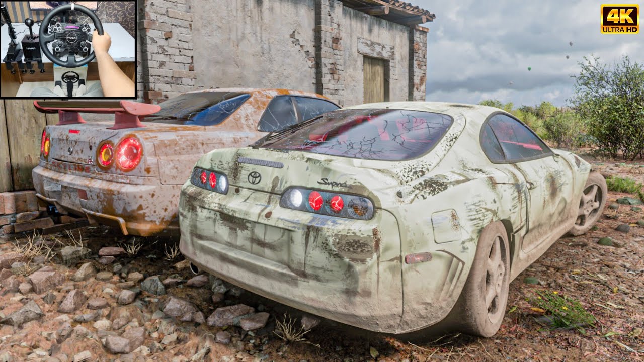 Rebuilding Toyota Supra MK4 & Nissan Skyline R34 GTR | Forza Horizon 5 | Steering Wheel gameplay
