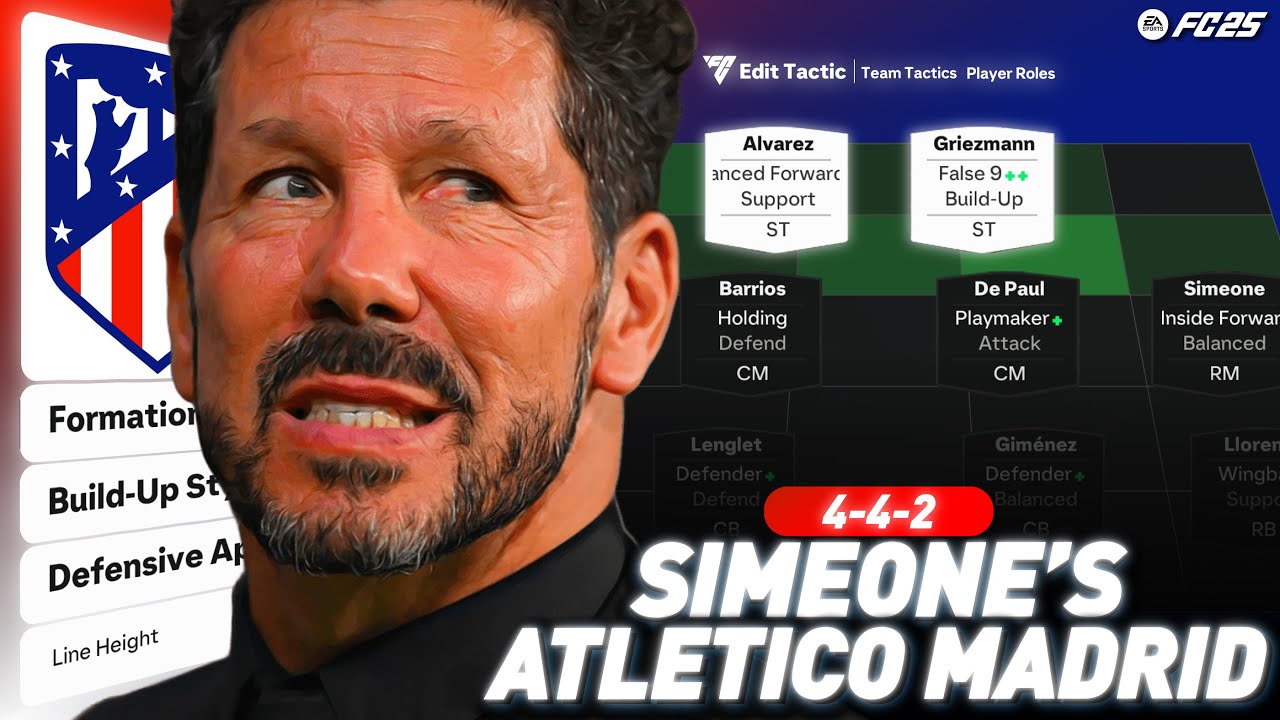🔴🔵 DIEGO SIMEONE'S ATLETICO DE MADRID 4-4-2 TACTICS IN FC 25  🎮⚽