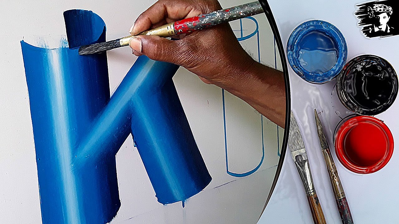 Sign Painting Pipe Design 3D Letter Writing in English Font Style - key of arts