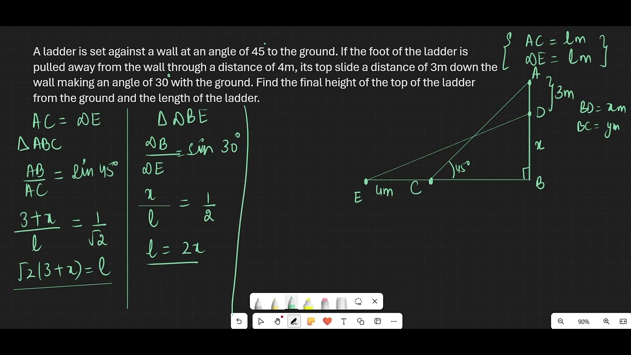 CBSE 10 24-25 LADDER QUESTION ON TRIGONOMETRY APPLICATIONS IMPORTANT FOR MATHS BOARD EXAM 2025