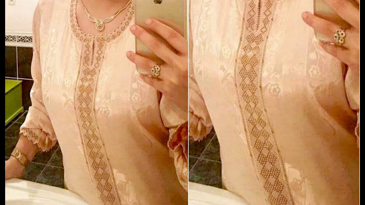 قفطان بالراندة للمناسبات موضيل رائع بالكوزة والعقيق وتطبيق لأم عمران - Caftan randa