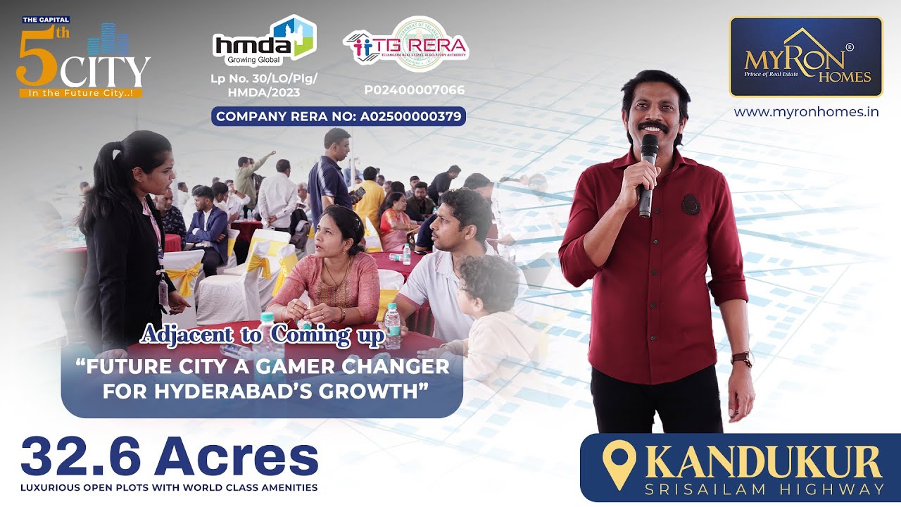 HMDA & RERA Approved project at Kandukur, Srisailam Highway – The Capital 5th City by Myron Homes