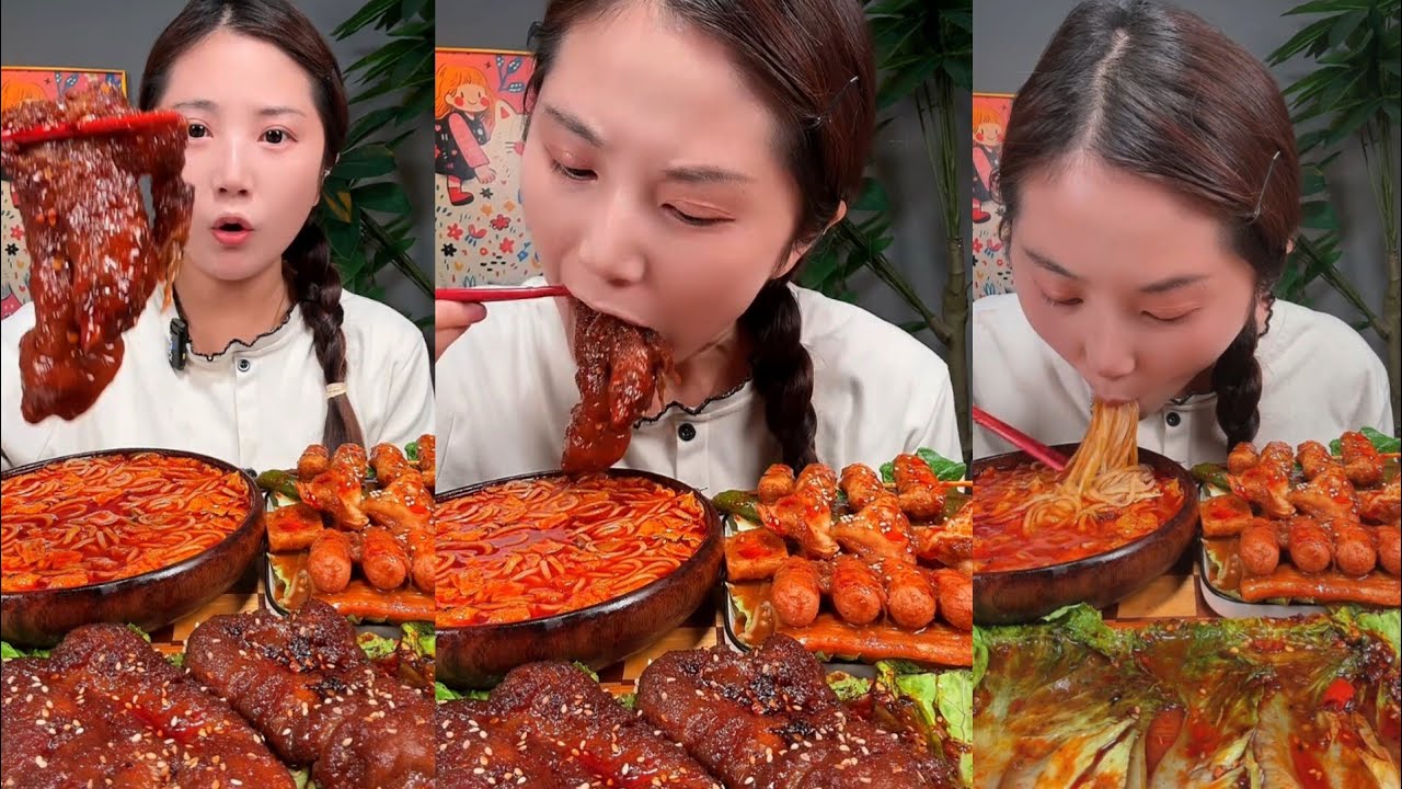 ASMR MUKBANG || 评论区说出你家乡特产让我来猜猜你是哪里人 #脱骨猪蹄 #螺獅粉#Ssoyoung# amsrfood