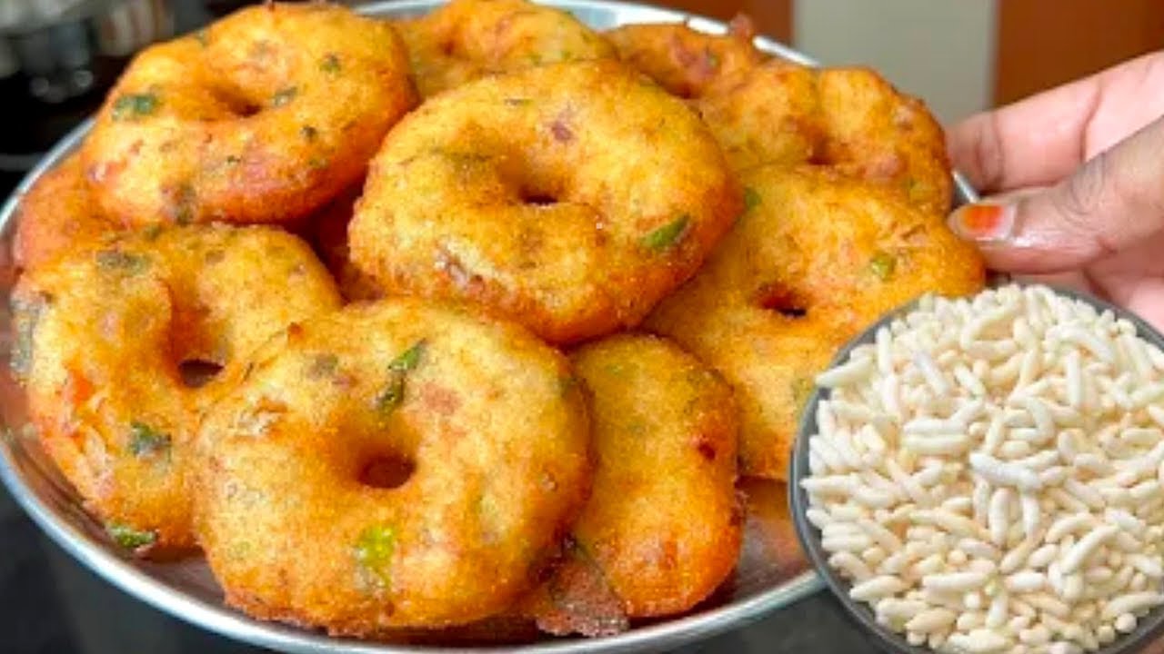ஆயுத பூஜைக்கு வாங்கிய பொரி மிச்சம் இருக்கா ?? 10 நிமிடத்தில் உளுந்தே இல்லாமல் உடனடி மெதுவடை | Vadai